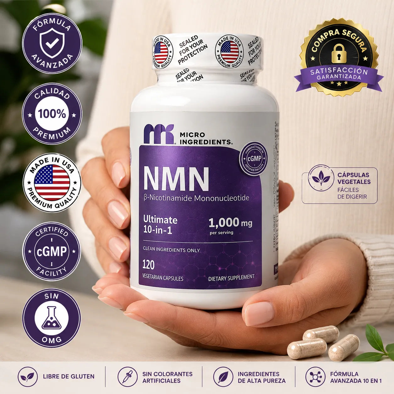 Nmn Micro Ingredients 120 Capsulas